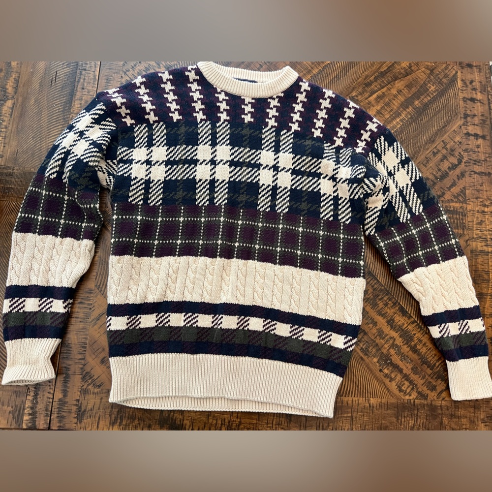 Men’s Vintage Woods & Gray Cotton Sweater size large